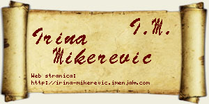 Irina Mikerević vizit kartica